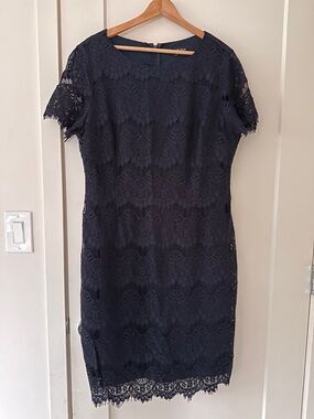 Preston & York Navy Lace Sheath Dress
